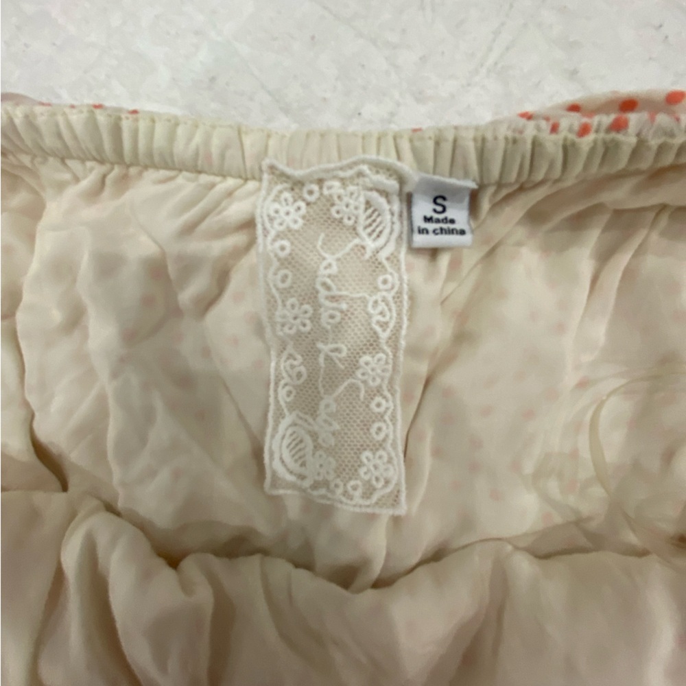 Sadie & Sage Halter Ruffle Tiered Mini Dress in Blush Polka Dot  Small​​ - Picture 5 of 5